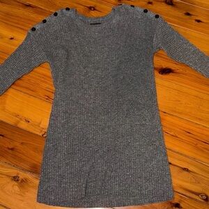 Grey Abercrombie & Fitch Women's Sweater Dress with Button Detailing, NWT